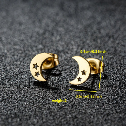 1 Pair Simple Style Classic Style Solid Color Irregular Plating 304 Stainless Steel 18K Gold Plated Ear Studs