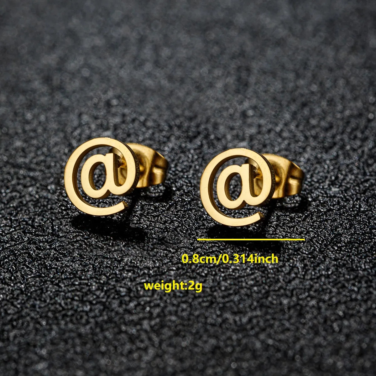 1 Pair Simple Style Classic Style Solid Color Irregular Plating 304 Stainless Steel 18K Gold Plated Ear Studs