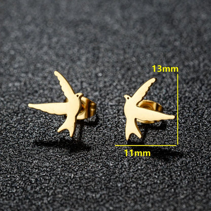 1 Pair Simple Style Classic Style Solid Color Irregular Plating 304 Stainless Steel 18K Gold Plated Ear Studs