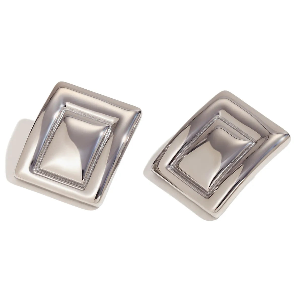 1 Pair Simple Style Classic Style Solid Color Plating 304 Stainless Steel 18K Gold Plated Ear Studs