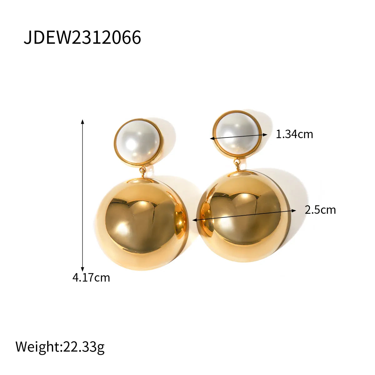 1 Pair Simple Style Classic Style Solid Color Plating 304 Stainless Steel 18K Gold Plated Ear Studs