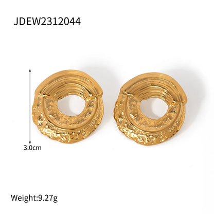 1 Pair Simple Style Classic Style Solid Color Plating 304 Stainless Steel 18K Gold Plated Ear Studs