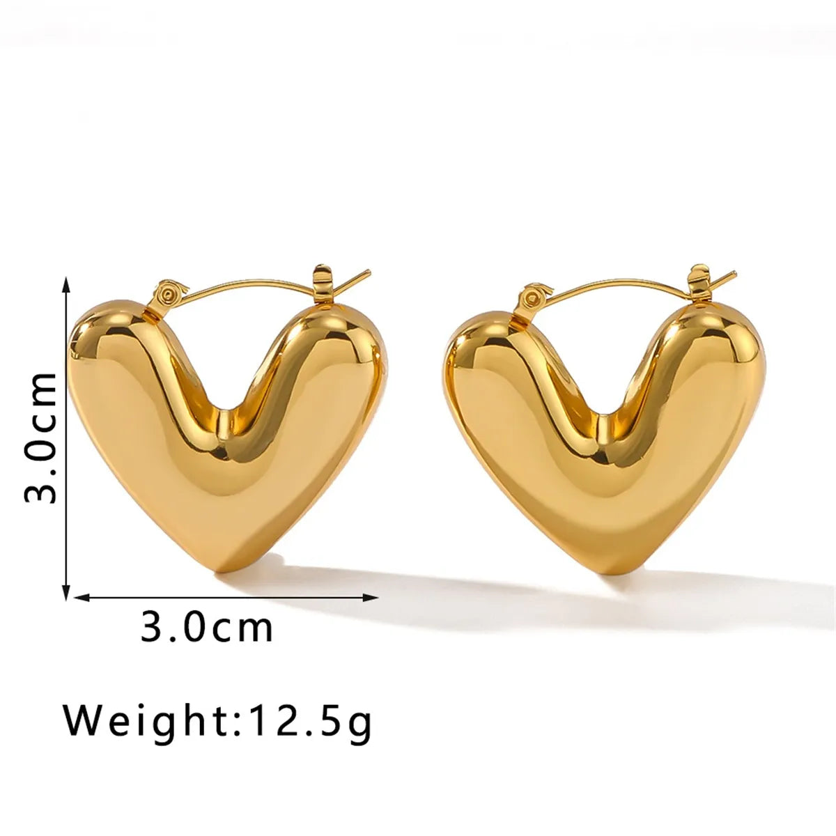 1 Pair Simple Style Classic Style Solid Color Plating 304 Stainless Steel 18K Gold Plated Earrings