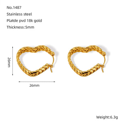 1 Pair Simple Style Classic Style Solid Color Plating 304 Stainless Steel 18K Gold Plated Earrings