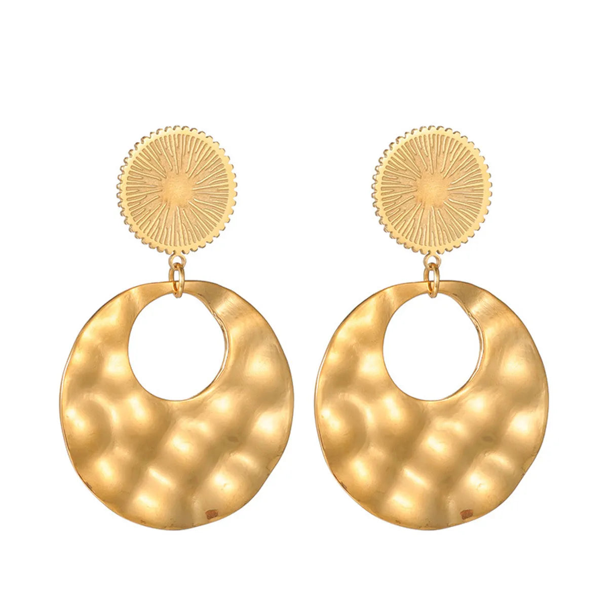 1 Pair Simple Style Classic Style Solid Color Plating 304 Stainless Steel Drop Earrings