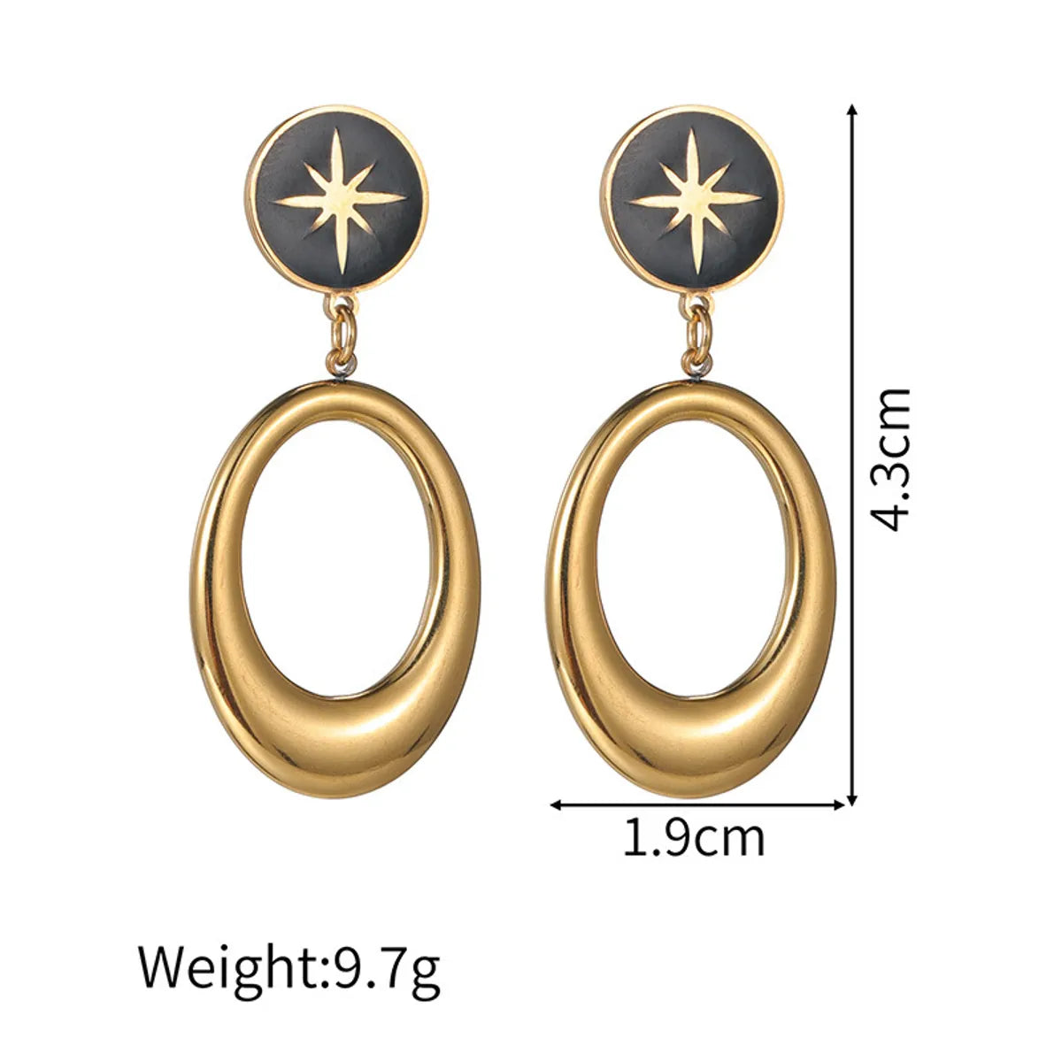 1 Pair Simple Style Classic Style Solid Color Plating 304 Stainless Steel Drop Earrings