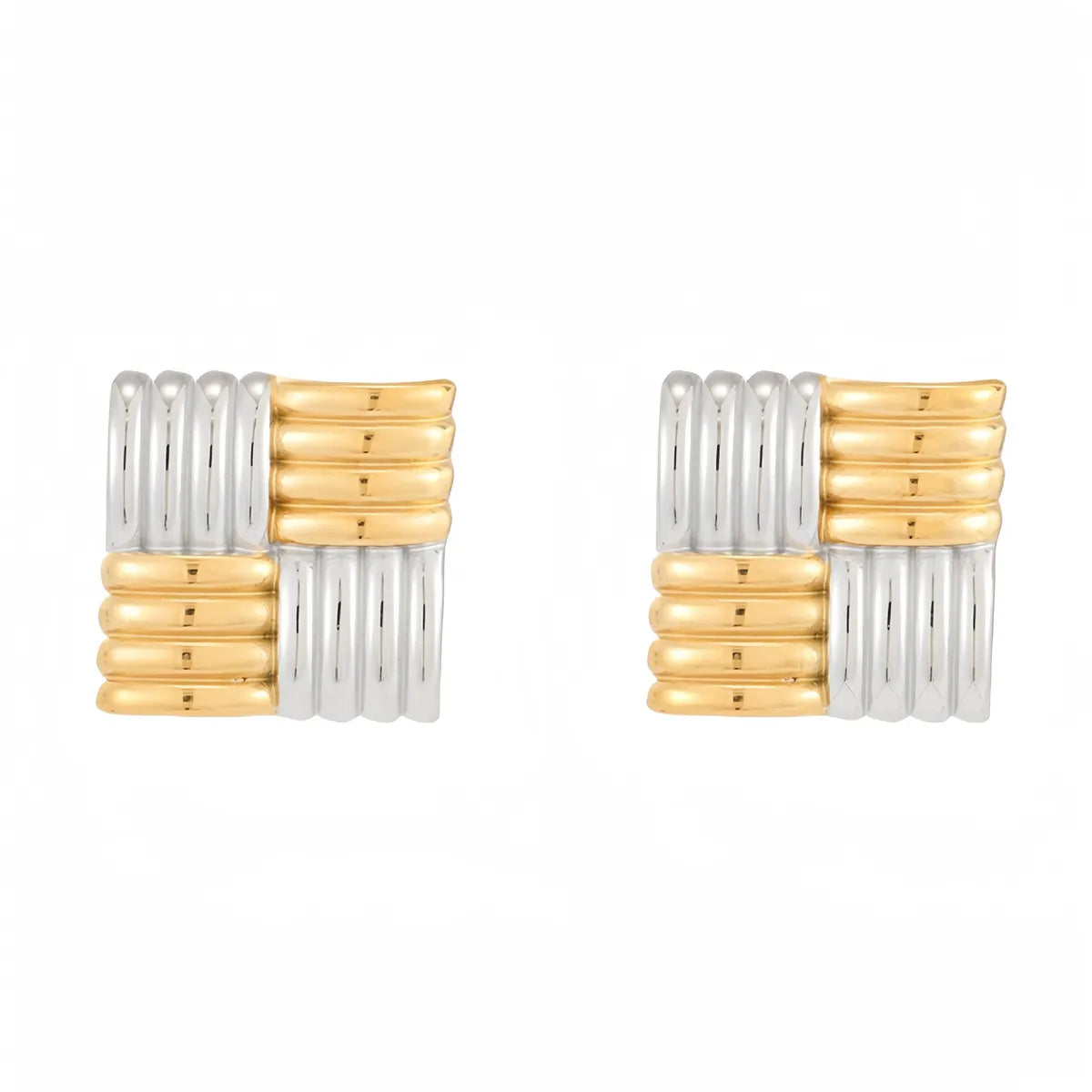 1 Pair Simple Style Classic Style Solid Color Plating 304 Stainless Steel Ear Studs