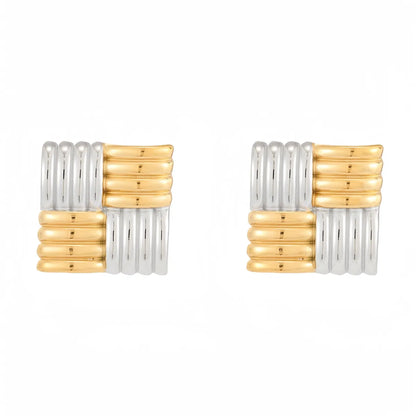 1 Pair Simple Style Classic Style Solid Color Plating 304 Stainless Steel Ear Studs