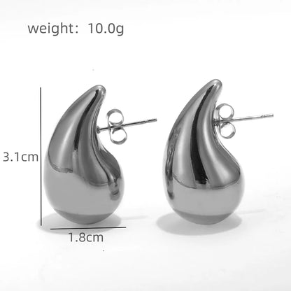 1 Pair Simple Style Classic Style Solid Color Plating 304 Stainless Steel Ear Studs