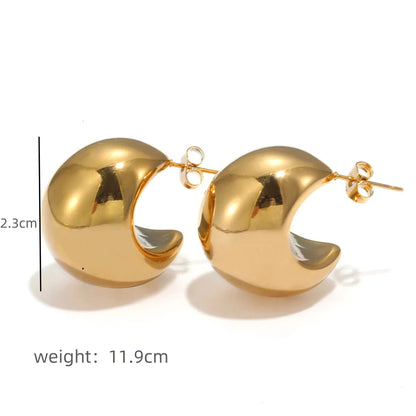 1 Pair Simple Style Classic Style Solid Color Plating 304 Stainless Steel Ear Studs