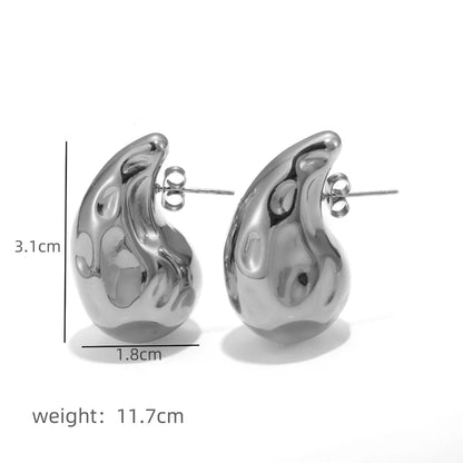 1 Pair Simple Style Classic Style Solid Color Plating 304 Stainless Steel Ear Studs