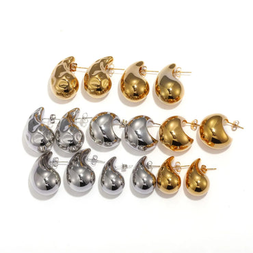 1 Pair Simple Style Classic Style Solid Color Plating 304 Stainless Steel Ear Studs