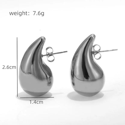 1 Pair Simple Style Classic Style Solid Color Plating 304 Stainless Steel Ear Studs