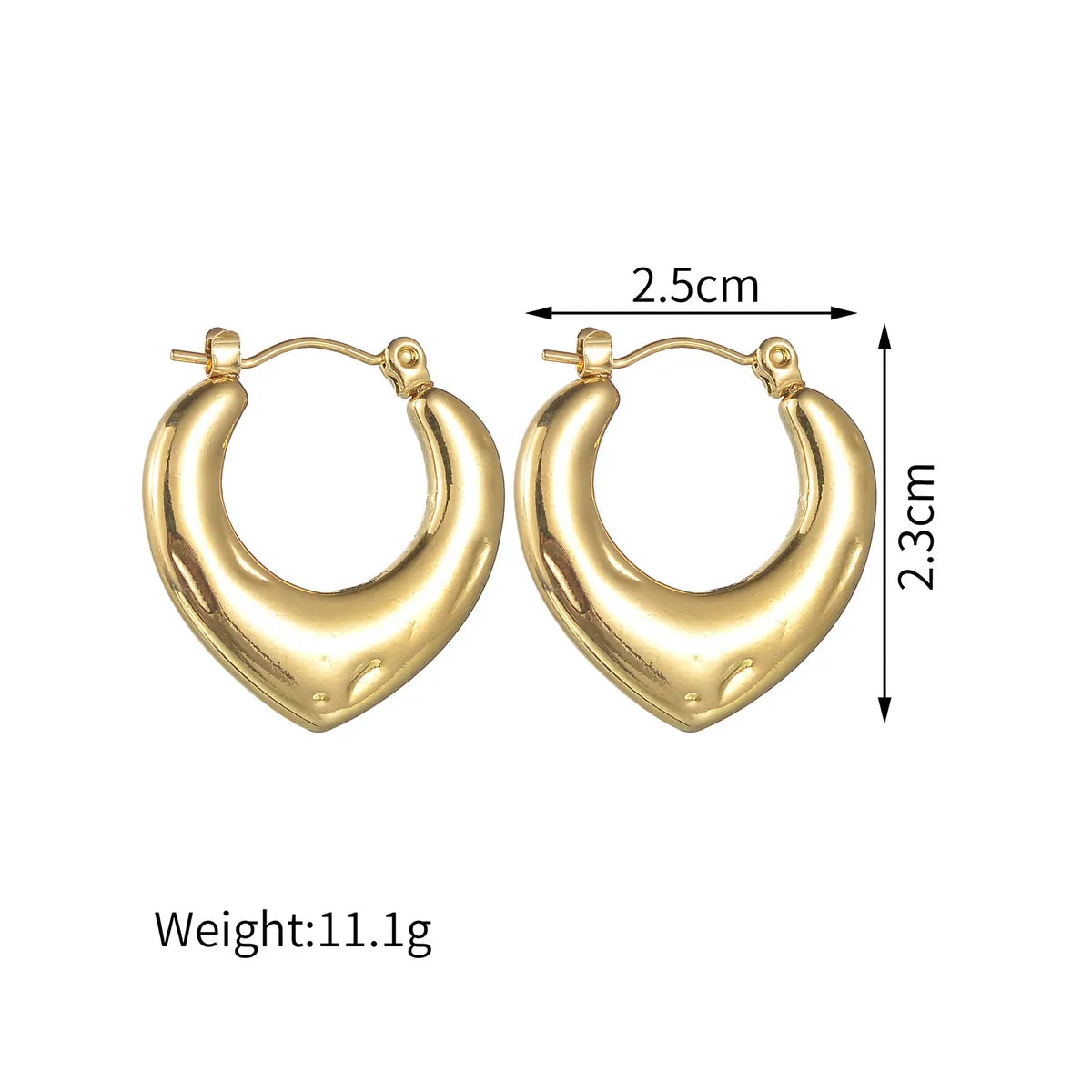 1 Pair Simple Style Classic Style Solid Color Plating 304 Stainless Steel Ear Studs