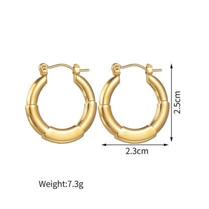 1 Pair Simple Style Classic Style Solid Color Plating 304 Stainless Steel Ear Studs