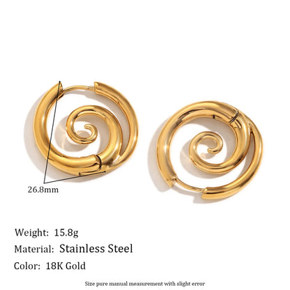 1 Pair Simple Style Classic Style Solid Color Plating 304 Stainless Steel Ear Studs