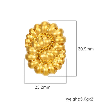 1 Pair Simple Style Classic Style Solid Color Plating 304 Stainless Steel Gold Plated Ear Studs