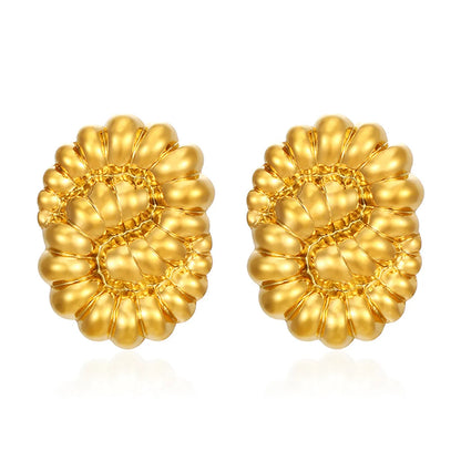 1 Pair Simple Style Classic Style Solid Color Plating 304 Stainless Steel Gold Plated Ear Studs