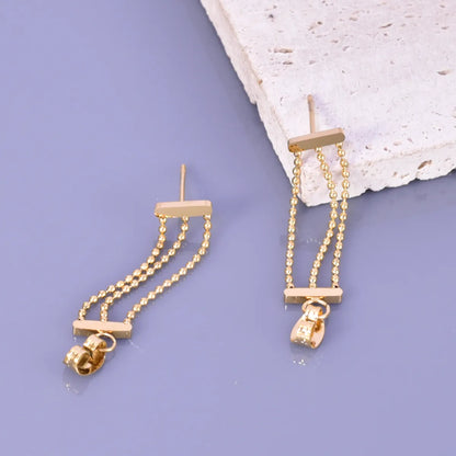 1 Pair Simple Style Classic Style Solid Color Plating 304 Stainless Steel Titanium Steel 18K Gold Plated Drop Earrings