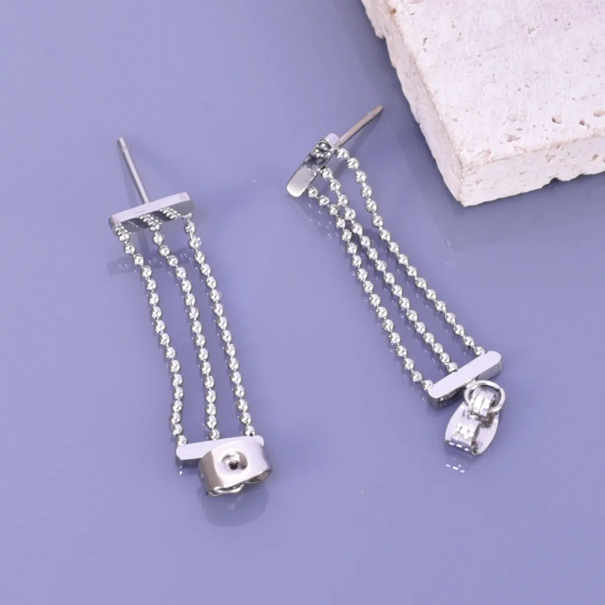 1 Pair Simple Style Classic Style Solid Color Plating 304 Stainless Steel Titanium Steel 18K Gold Plated Drop Earrings