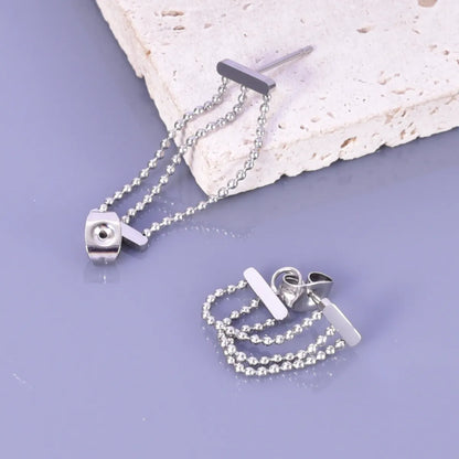 1 Pair Simple Style Classic Style Solid Color Plating 304 Stainless Steel Titanium Steel 18K Gold Plated Drop Earrings