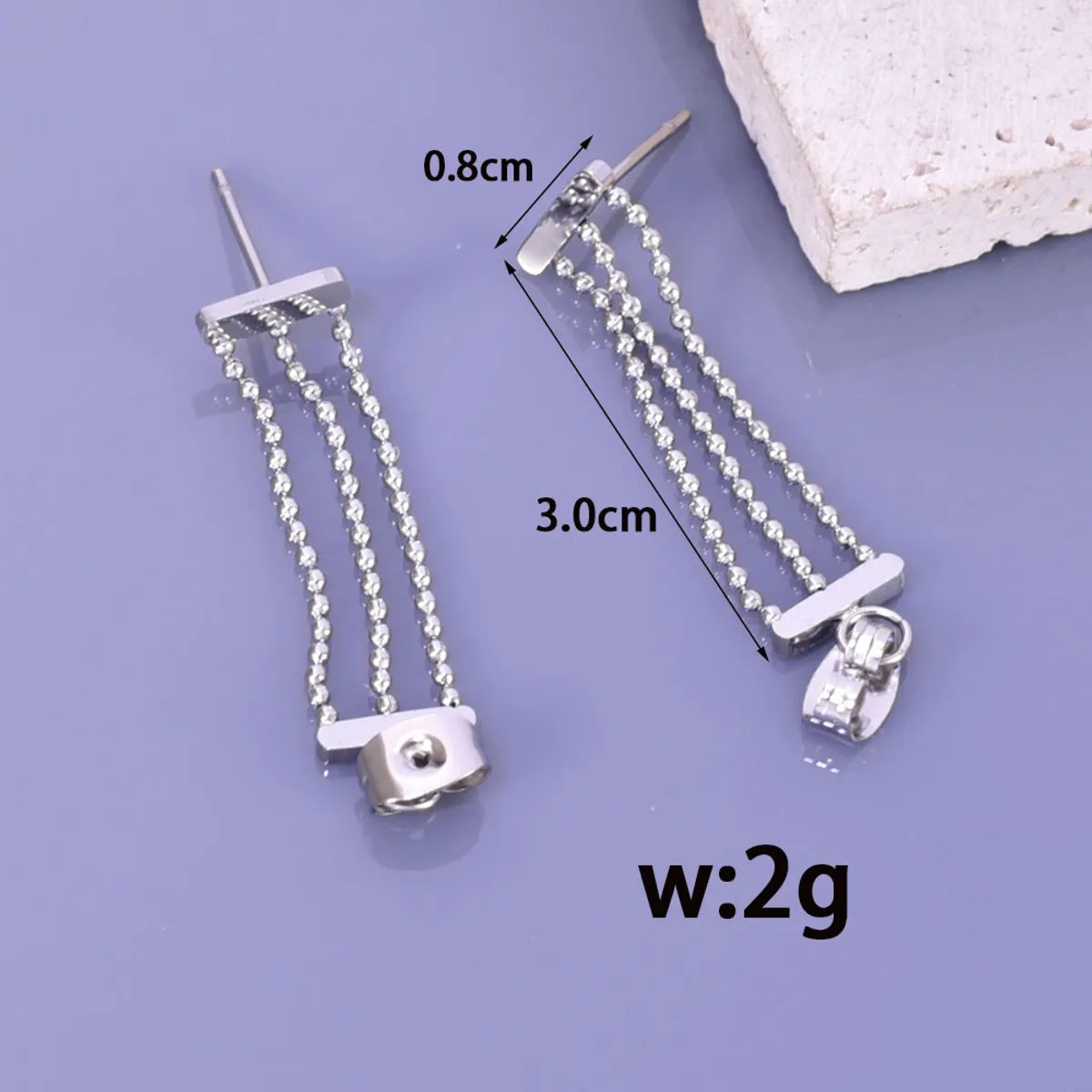 1 Pair Simple Style Classic Style Solid Color Plating 304 Stainless Steel Titanium Steel 18K Gold Plated Drop Earrings