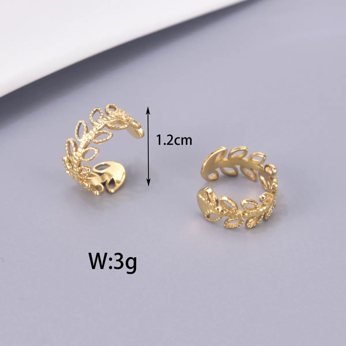 1 Pair Simple Style Classic Style Solid Color Plating 304 Stainless Steel Titanium Steel 18K Gold Plated Ear Cuffs