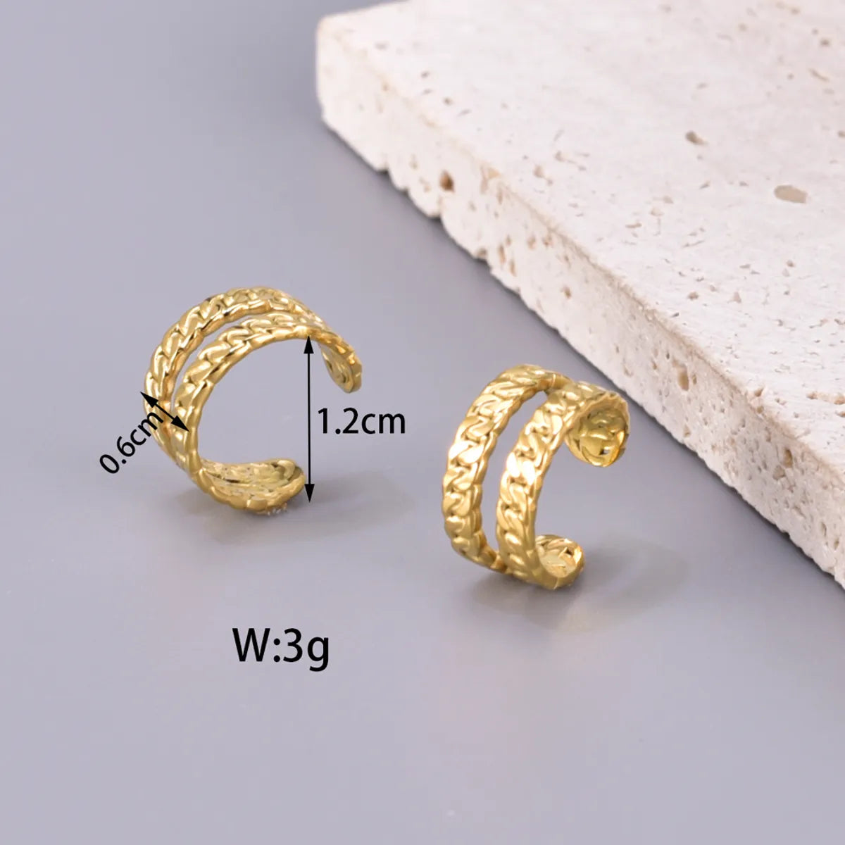 1 Pair Simple Style Classic Style Solid Color Plating 304 Stainless Steel Titanium Steel 18K Gold Plated Ear Cuffs