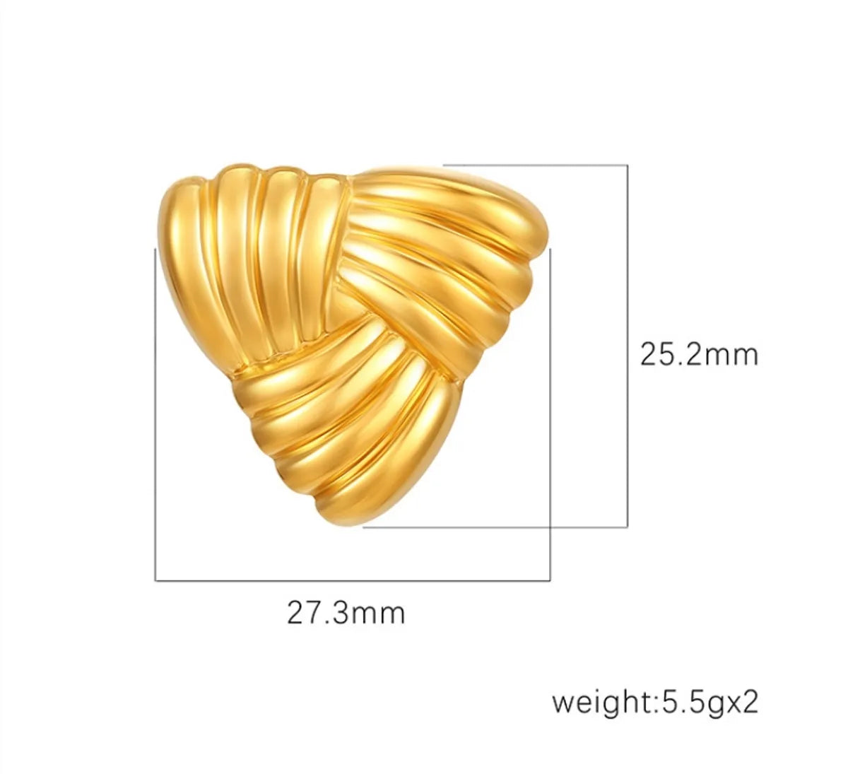 1 Pair Simple Style Classic Style Solid Color Plating 304 Stainless Steel Titanium Steel 18K Gold Plated Ear Studs