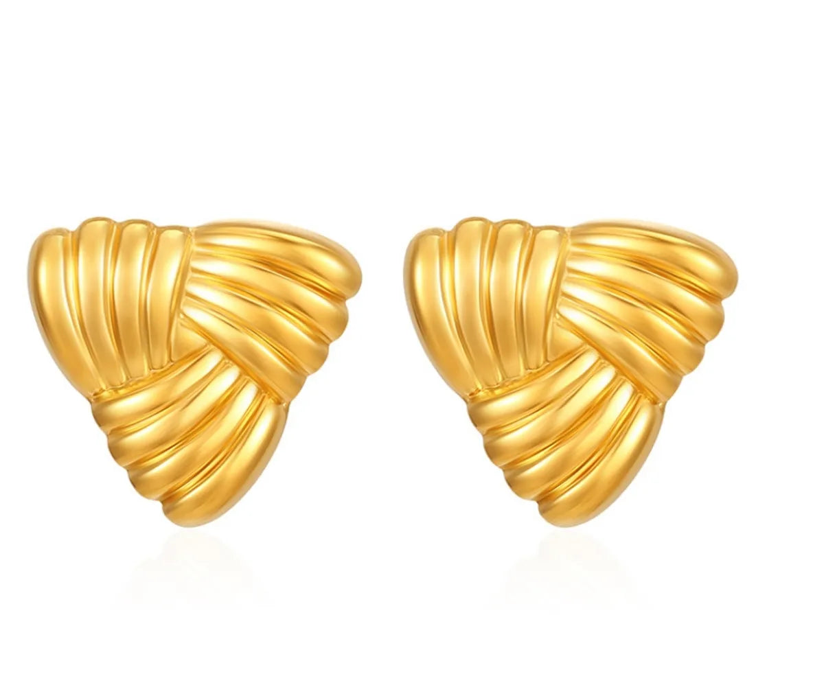 1 Pair Simple Style Classic Style Solid Color Plating 304 Stainless Steel Titanium Steel 18K Gold Plated Ear Studs