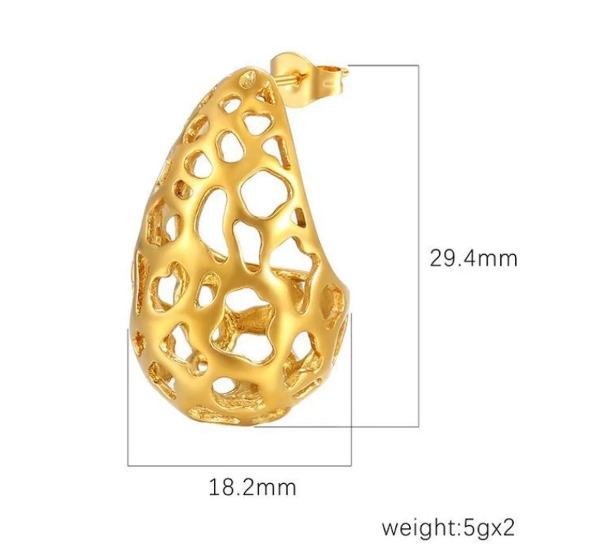 1 Pair Simple Style Classic Style Solid Color Plating 304 Stainless Steel Titanium Steel 18K Gold Plated Ear Studs