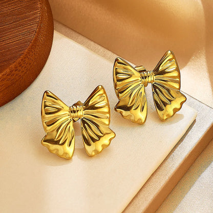 1 Pair Simple Style Classic Style Solid Color Plating 304 Stainless Steel Titanium Steel 18K Gold Plated Ear Studs