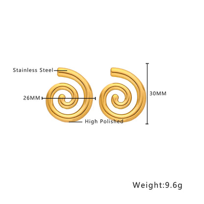 1 Pair Simple Style Classic Style Solid Color Plating 304 Stainless Steel Titanium Steel 18K Gold Plated Ear Studs