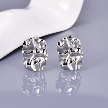 1 Pair Simple Style Classic Style Solid Color Plating 304 Stainless Steel Titanium Steel 18K Gold Plated Ear Studs