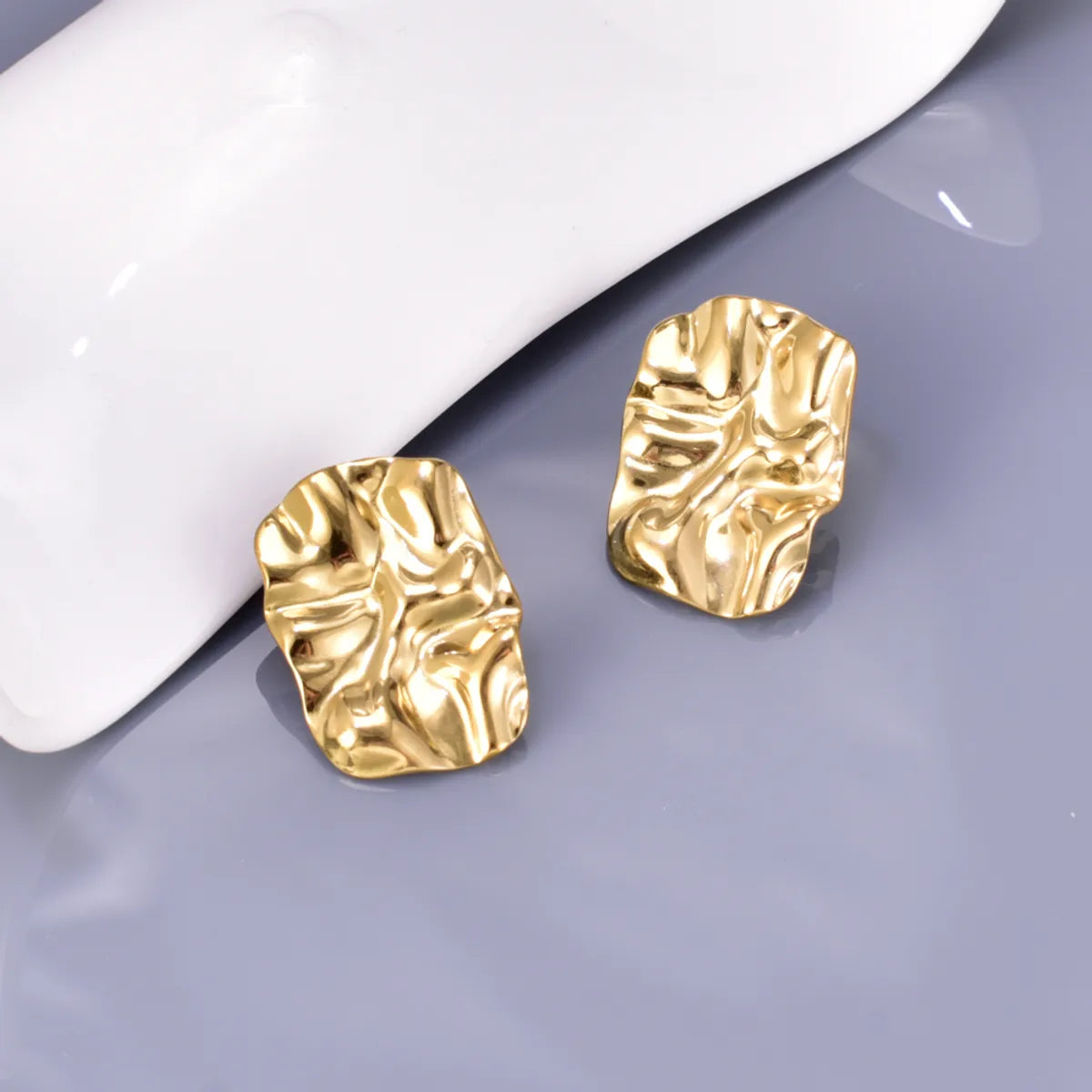 1 Pair Simple Style Classic Style Solid Color Plating 304 Stainless Steel Titanium Steel 18K Gold Plated Ear Studs