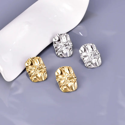 1 Pair Simple Style Classic Style Solid Color Plating 304 Stainless Steel Titanium Steel 18K Gold Plated Ear Studs