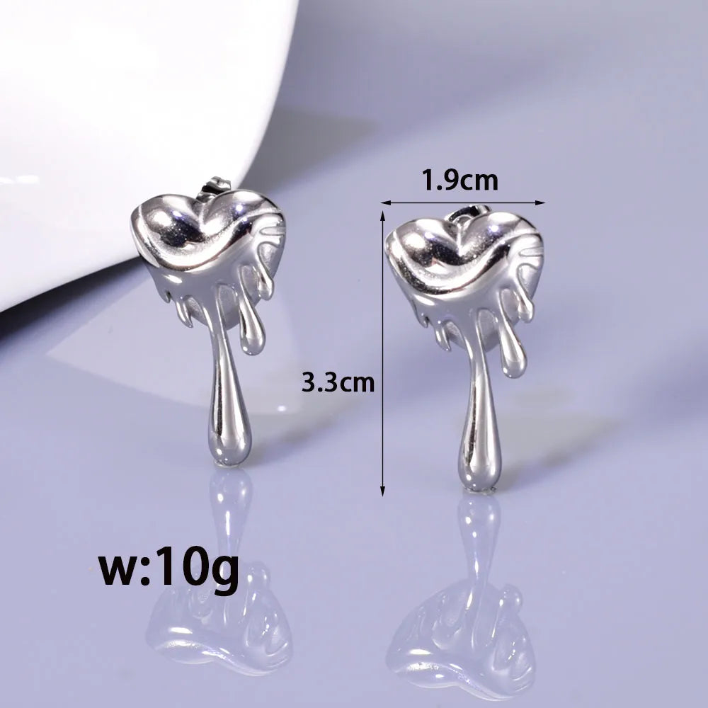 1 Pair Simple Style Classic Style Solid Color Plating 304 Stainless Steel Titanium Steel 18K Gold Plated Ear Studs