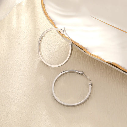 1 Pair Simple Style Classic Style Solid Color Plating 316 Stainless Steel  18K Gold Plated Earrings