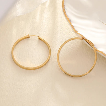 1 Pair Simple Style Classic Style Solid Color Plating 316 Stainless Steel  18K Gold Plated Earrings