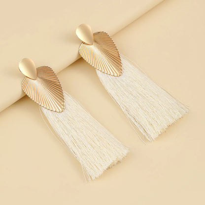 1 Pair Simple Style Classic Style Solid Color Plating Alloy Gold Plated Drop Earrings