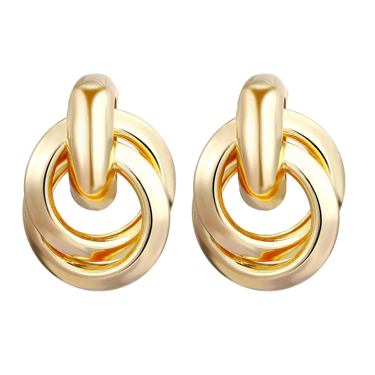 1 Pair Simple Style Classic Style Solid Color Plating Alloy Gold Plated Ear Studs