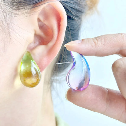 1 Pair Simple Style Classic Style Solid Color Plating Arylic Ear Studs