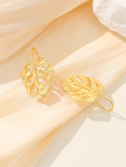 1 Pair Simple Style Classic Style Solid Color Plating Brass 18k Gold Plated Drop Earrings