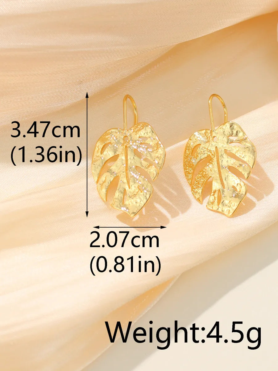 1 Pair Simple Style Classic Style Solid Color Plating Brass 18k Gold Plated Drop Earrings