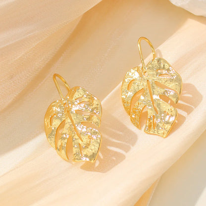 1 Pair Simple Style Classic Style Solid Color Plating Brass 18k Gold Plated Drop Earrings