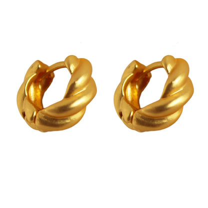 1 Pair Simple Style Classic Style Solid Color Plating Brass 24K Gold Plated Ear Studs