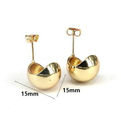 1 Pair Simple Style Classic Style Solid Color Plating Copper 18k Gold Plated Ear Studs