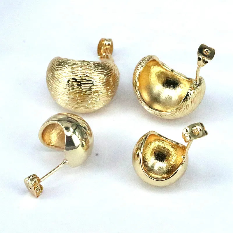 1 Pair Simple Style Classic Style Solid Color Plating Copper 18k Gold Plated Ear Studs