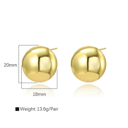 1 Pair Simple Style Classic Style Solid Color Plating Copper Gold Plated Ear Studs