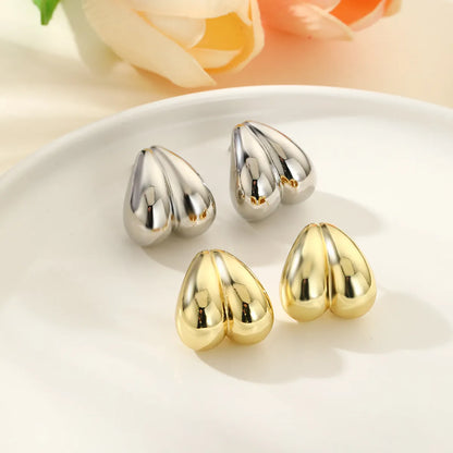 1 Pair Simple Style Classic Style Solid Color Plating Copper Gold Plated Ear Studs